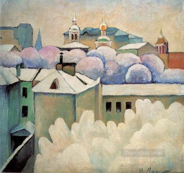  invierno pintura - paisaje urbano de invierno 1914 Ilya Mashkov